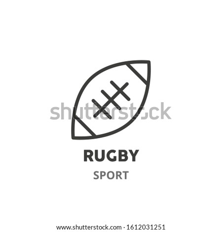 Rugby ball thin line icon. The USA symbols. Vector illustration symbol element for web design. 
