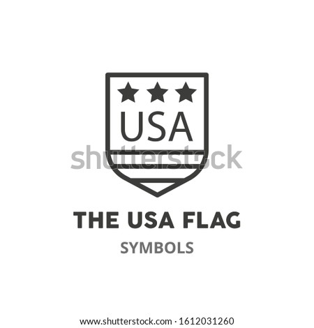 The USA flag  thin line icon. The USA symbols. Vector illustration symbol element for web design. 