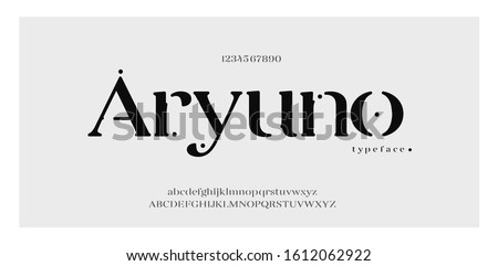 Elegant alphabet letters font and number. Classic elegant Lettering Minimal Fashion Designs. Typography fonts regular uppercase and lowercase. vector illustration Royalty-Free Stock Photo #1612062922