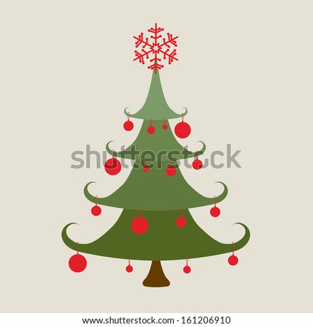 christmas design over beige  background vector illustration