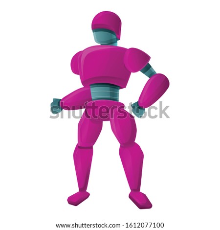 Pink robot icon. Cartoon of pink robot vector icon for web design isolated on white background