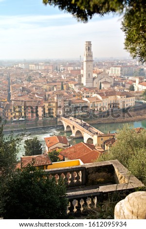 View of the City of Verona on a sunny winter morning