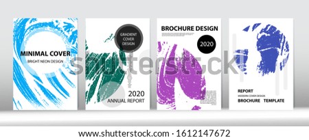 Modern Cover Vector Design. Distressed Hand Painted Business Magazine. Liquid Foam Background. Soap Textured Corporate Identity Set. Dreamy Soap Texture. Minimal Cover Set. Cool Simple Banner Design.