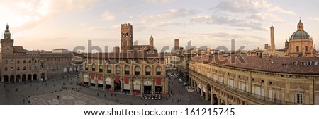 A panoramic view of main square - bologna, italy Royalty-Free Stock Photo #161215745