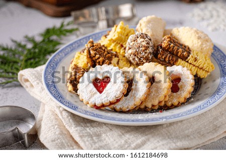 Traditional christmas czech cookies, vintage styled photo