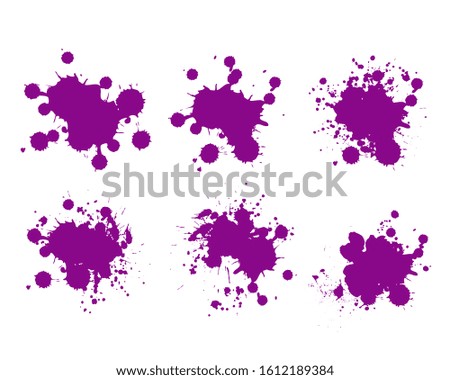 Color ink splashes. Grunge splatters. Abstract background. Grunge text banners