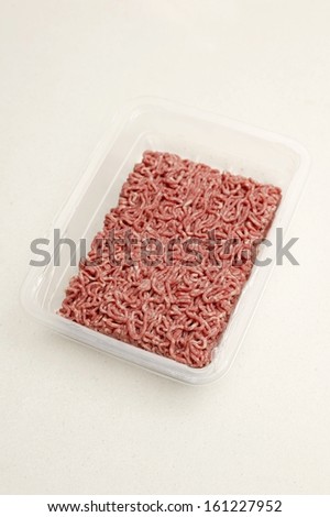 A close uo shot of raw beef mince