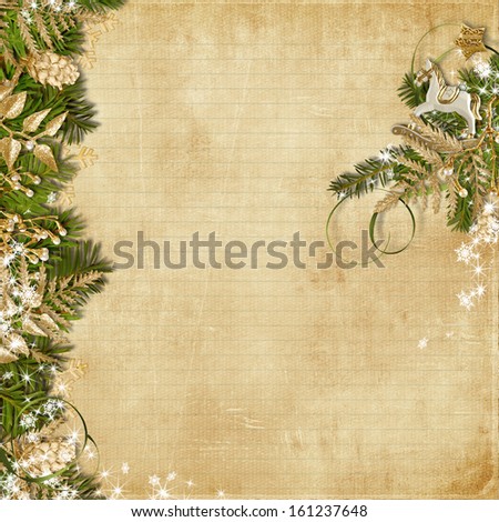 Christmas background  with miraculous garland