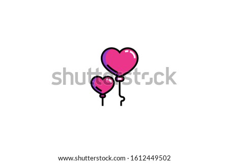 Balloons  icon in trendy flat style isolated on white background vector illustration