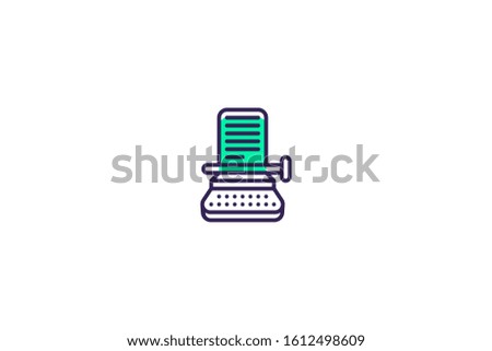 Typewriter icon in trendy flat style isolated on white background vector illustration