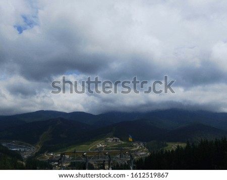 In this photo you can see a beautiful view from the mountains near Bukovel