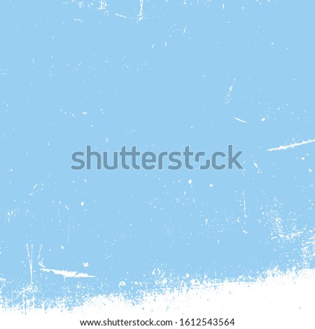 Grunge blue rough dirty background. Overlay aged grainy messy template. Brushed paint cover. Empty aging design element. Distress urban used texture. Renovate wall frame grimy backdrop. EPS10 vector