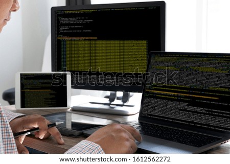Programming code abstract technology background Developer programming and coding technology  software developer and Computer script