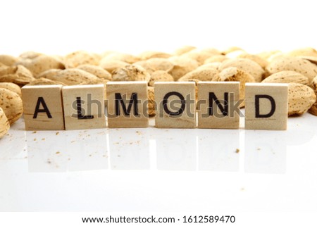 Close up texture of raw almond in the shell