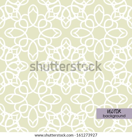 art vintage damask seamless pattern, white ornament on beige background in vector; #8 of collection