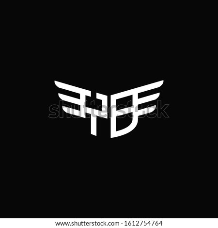 YB logo monogram emblem shape with wings style ribbon design template