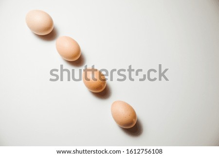 Fresh Eggs on a White background. Happy Easter