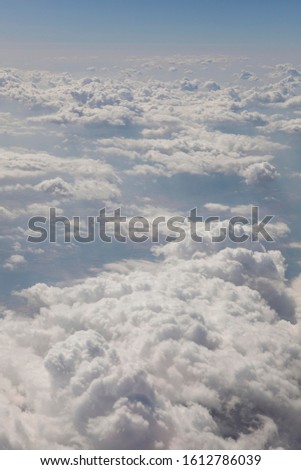 Aerial view, cumulus clouds, Pyrenäen, Andorra, Spain