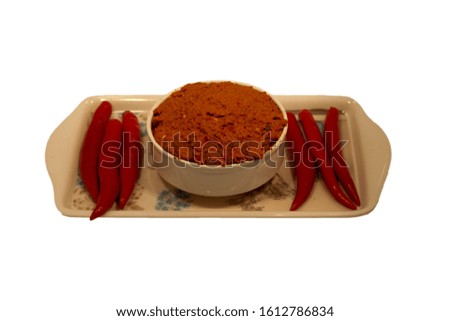 A bowl of Hot and spicy Red Chili Chutney