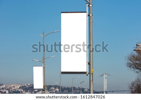 The blank advertising pole banner on the street, Istanbul - TURKEY