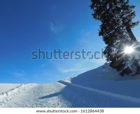 Jaun Pass in winter season, Switzerland