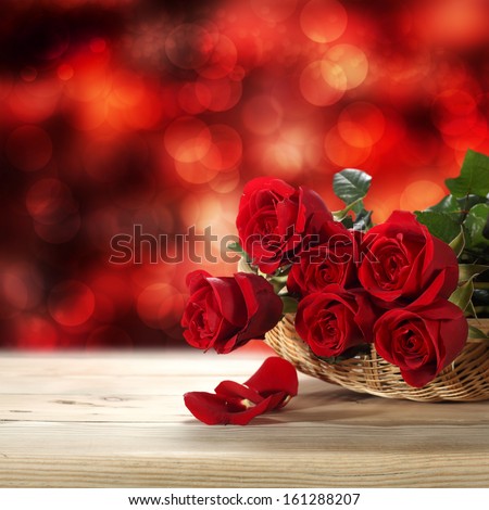 few roses and background of bokeh 