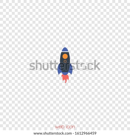 Rocket ship vector illustration. Space ship icon in flat style.