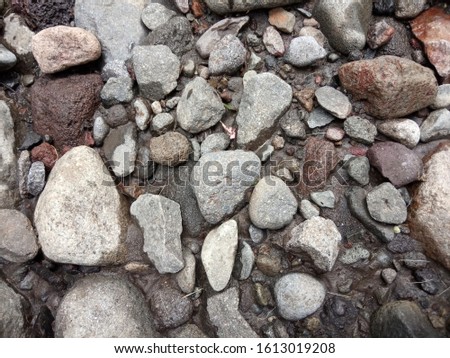gravel in the river side, nature photo object