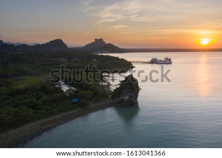 amazing Thailand beautiful seascape and mountain island high season Khao Hua Bon Viewpoint 