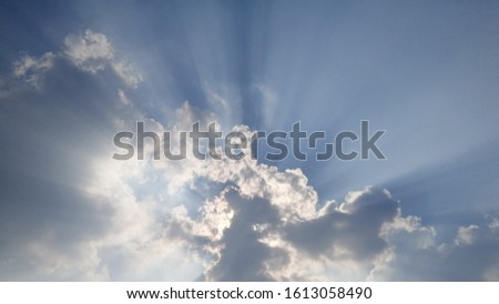The pattern of cloudy on the blue sky background. Abstract of cloud on the sunset sky background. Metal texture of skyline background