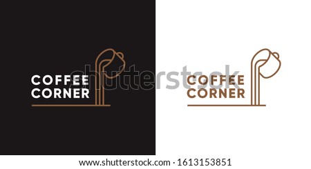 Coffee Corner Logo design for coffee shop : minimal and modern  style Royalty-Free Stock Photo #1613153851