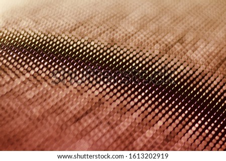 metal mesh texture background, material pattern, pink orange color gradient