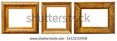 Gold retro antique picture frames Royalty-Free Stock Photo #1613210908