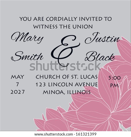 Wedding card. Vector file has few layers for easy using.