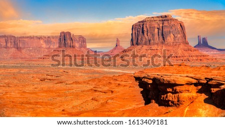 Sunset view at Monument Valley, Arizona, USA Royalty-Free Stock Photo #1613409181