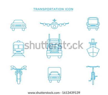 Group of transportation vehicles icon on white background