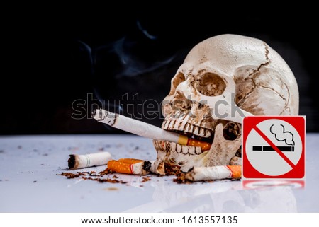 Stop smoking for World No Tobacco Day. Unhealthy and no cigarette concept.