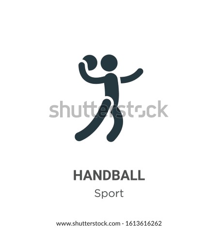 Handball glyph icon vector on white background. Flat vector handball icon symbol sign from modern sport collection for mobile concept and web apps design.