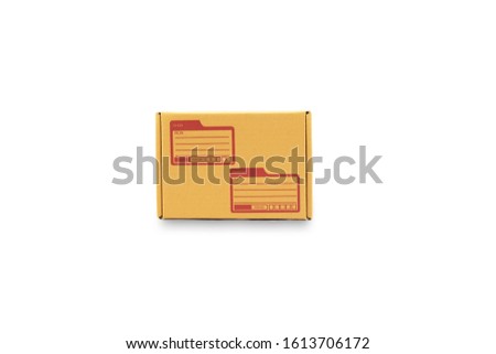Parcel delivery box on white background and isolated to clipping path.
