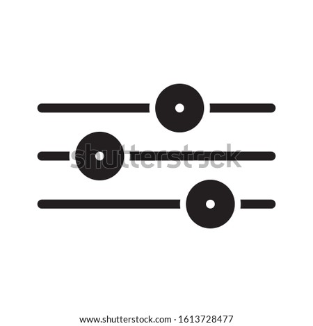 Cutout silhouette Adjustment icon. Outline setting logo. Black simple illustration. Flat isolated vector image on white background. Symbol for level control in program interface, parameters, options Royalty-Free Stock Photo #1613728477