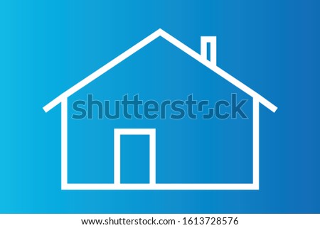 House icon isolated on blue background. Vector illustration