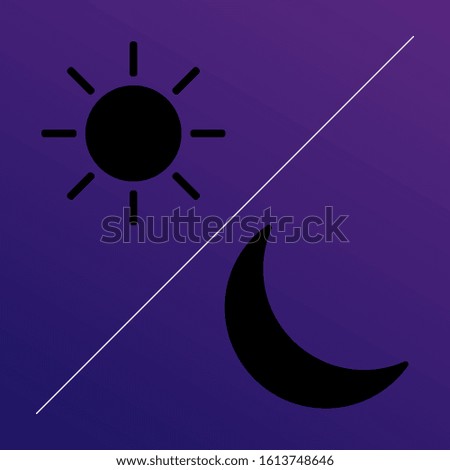 sun and moon flat icon set. simple vector stock illustration eps10 isolated on purple background