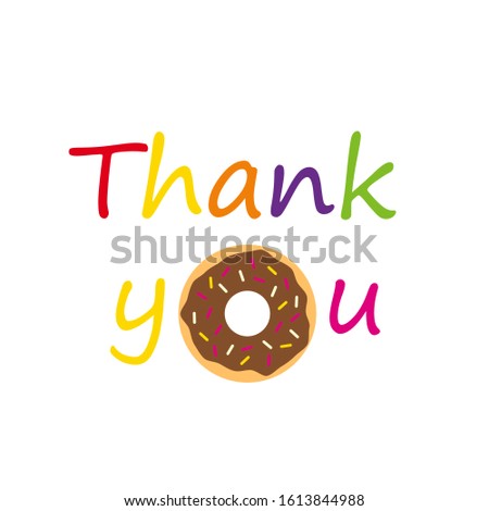 Donut Thank you design. Clipart image isolated on white background