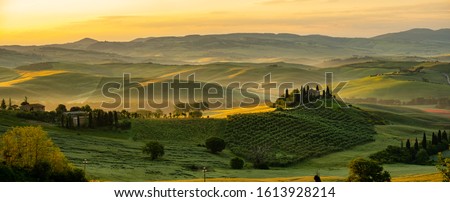 Tuscany - Landscape panorama, hills and meadow, Toscana - Italy Royalty-Free Stock Photo #1613928214