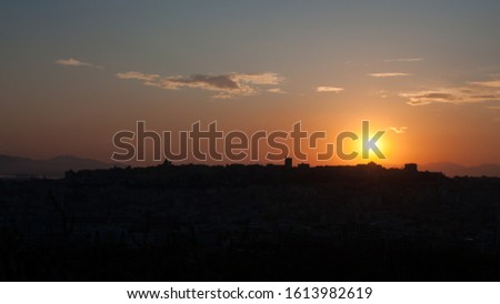 Cagliari skyline during a warm sunset