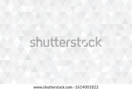 Vector white triangular mosaic texture. Abstract geometric pattern. Modern low poly background.