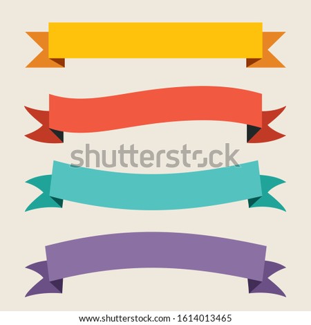 Colorful Ribbon And Banner Design