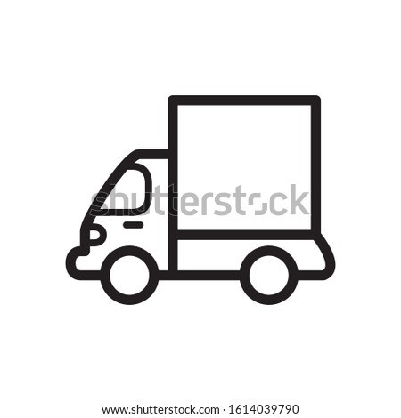 delivery truck icon, line art editable stroke