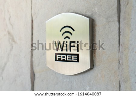 Metal WIFI sign in the hotel