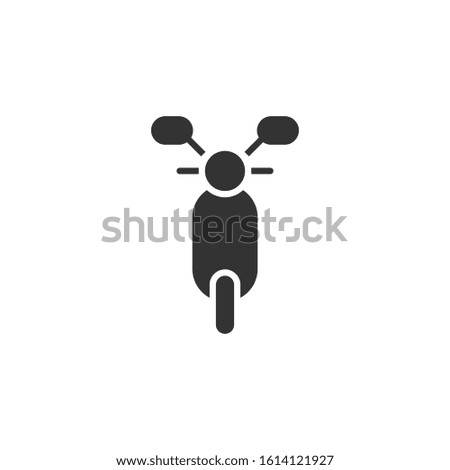 Motorbike icon in flat style. Scooter vector illustration on white isolated background. Moped vehicle business concept.